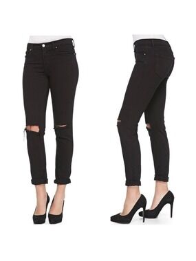 J BRAND Jake Slim Boyfriend Distressed Womens Jeans in Gothic Black Size 26
